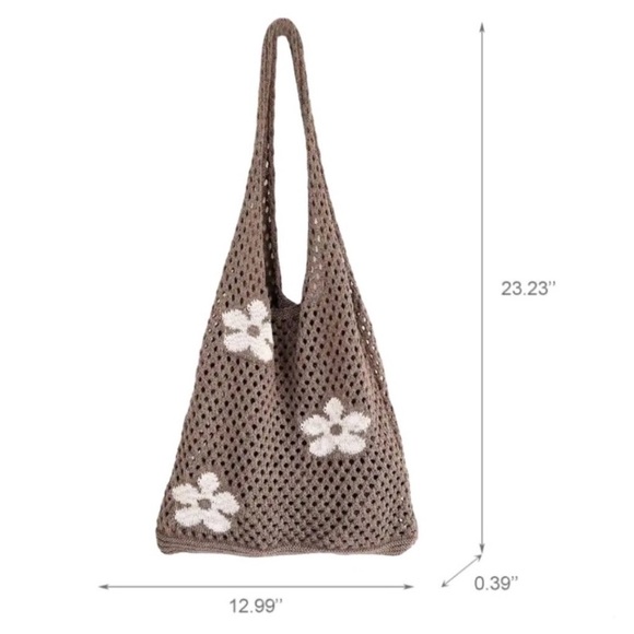 ⭐️SALE ~ 1 left⭐️ Mesh Tote Bag Khaki & Cream Floral ~ New - Picture 6 of 9